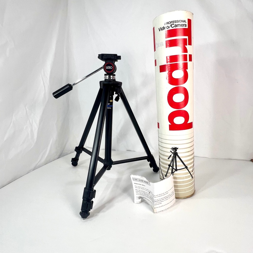 LEBO Professional‎ Video Camera Tripod with Original Tube Case Vintage